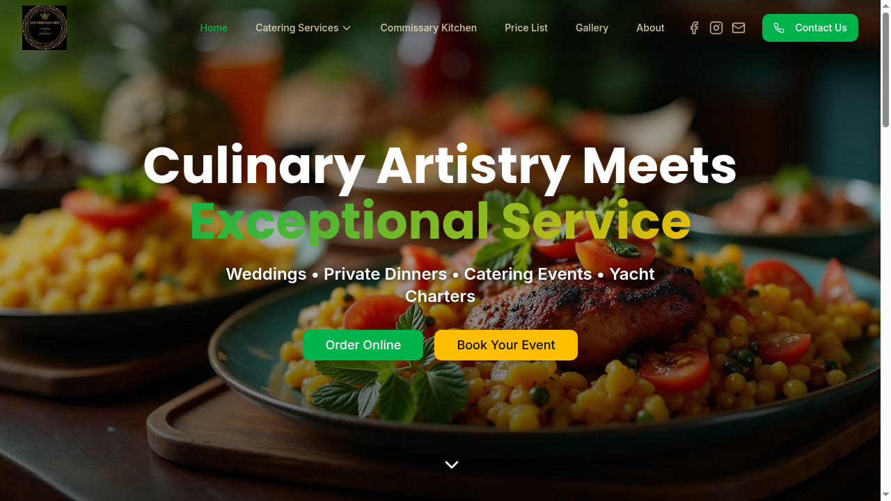 Lee's Chef Service website screenshot